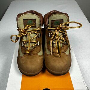 Timberland Lace Up Mid Field Boots Med Brown Nubuck Size 12 Toddler